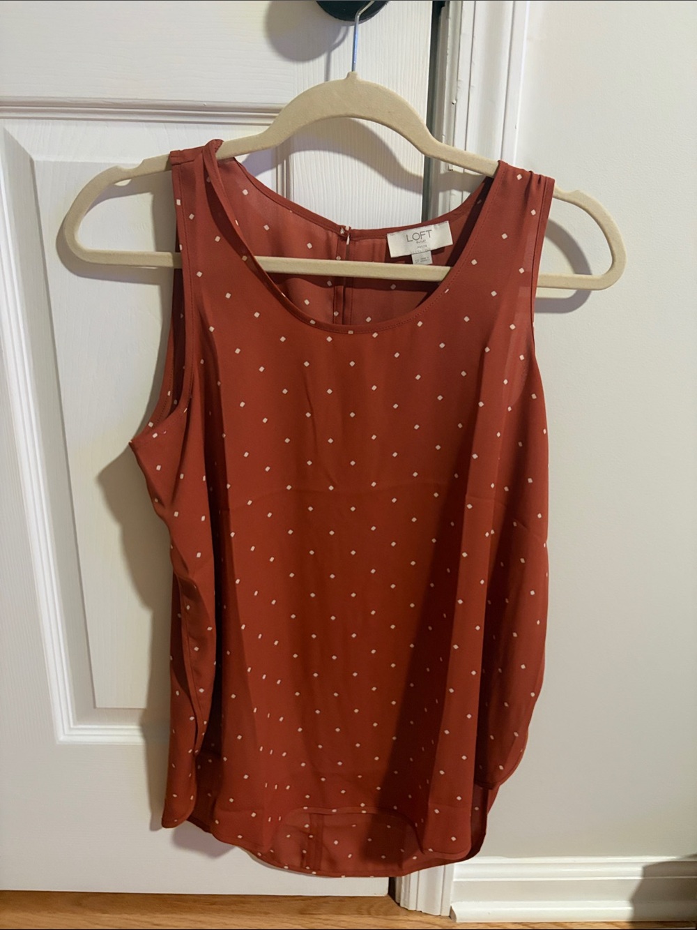 LOFT Rust Polka Dot Sleeveless Camisole